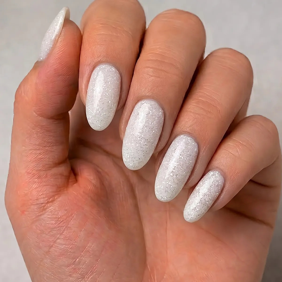 Acrygel Bianco Glitter - Gel Ricostruzione Unghie Bianco con Microglitter