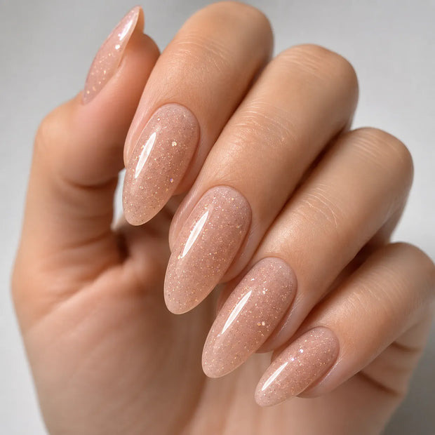 Acrygel Cipria Glitter - Gel Ricostruzione Unghie Cipria con Microglitter