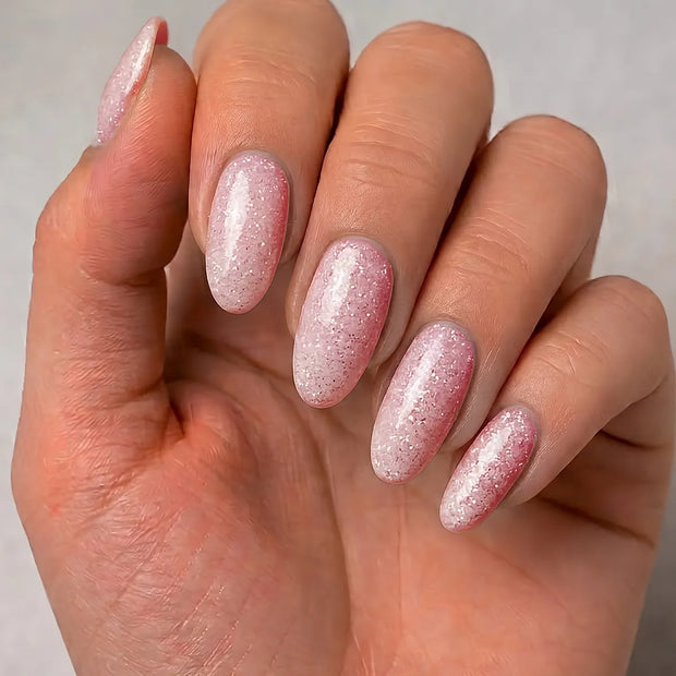 Acrygel Rosa Glitter - Gel Ricostruzione Unghie Rosa con Microglitter Riflettenti
