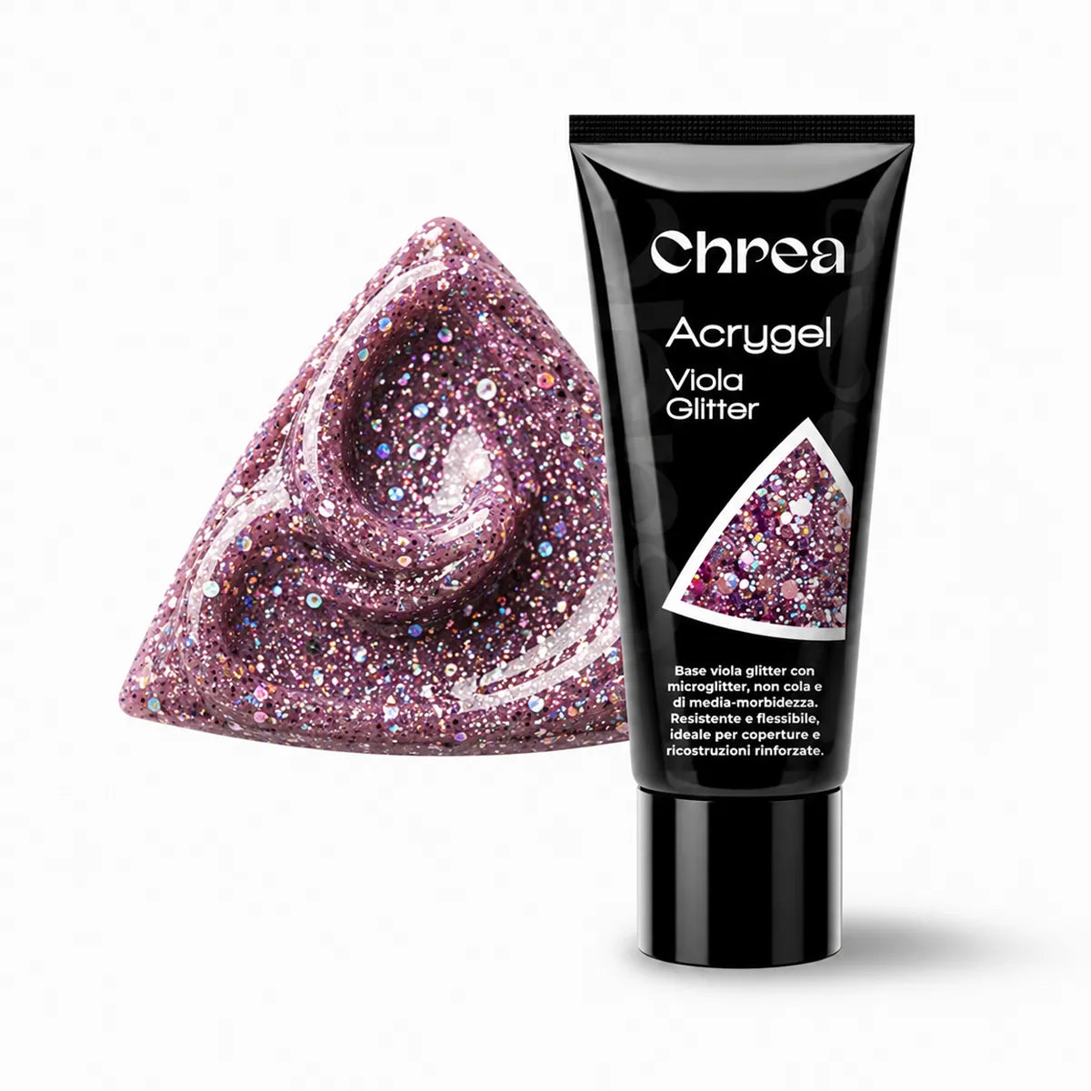 Acrygel Viola Glitter - Gel Ricostruzione Unghie Viola Perlato con Microglitter