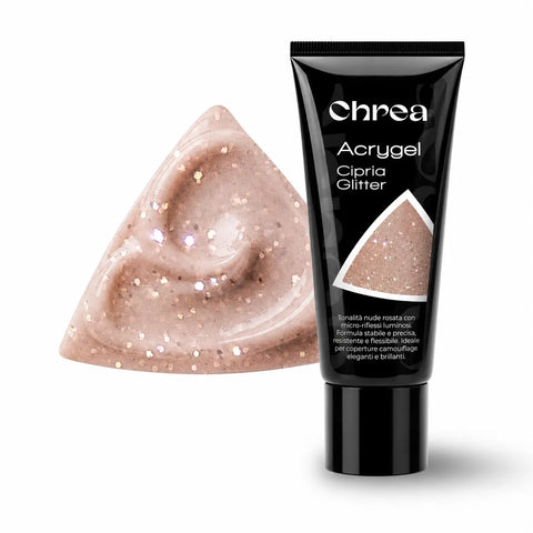 Acrygel Cipria Glitter - Gel Ricostruzione Unghie Cipria con Microglitter