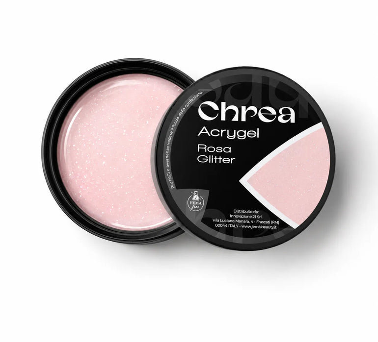 Acrygel Rosa Glitter - Gel Ricostruzione Unghie Rosa con Microglitter Riflettenti