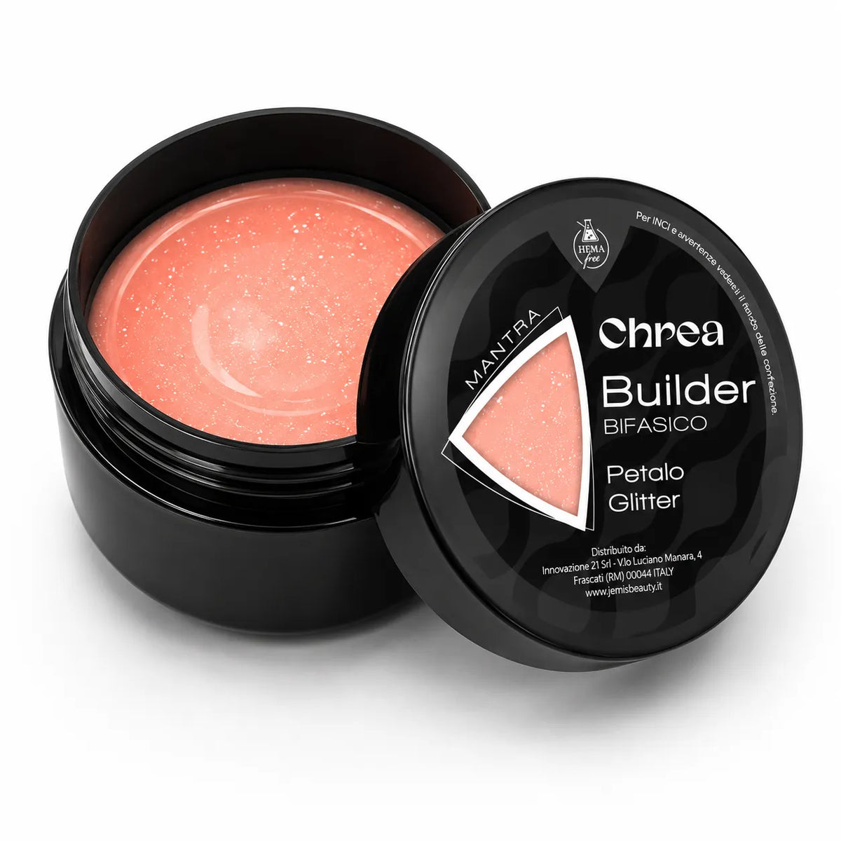 Builder Mantra Bifasico Petalo Glitter - Gel Costruttore 2 in 1 Petalo di Rosa Microglitter HEMA Free