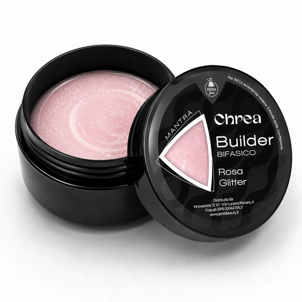 Builder Mantra Bifasico Rosa Glitter - Gel Costruttore 2 in 1 Rosa Glitter HEMA Free