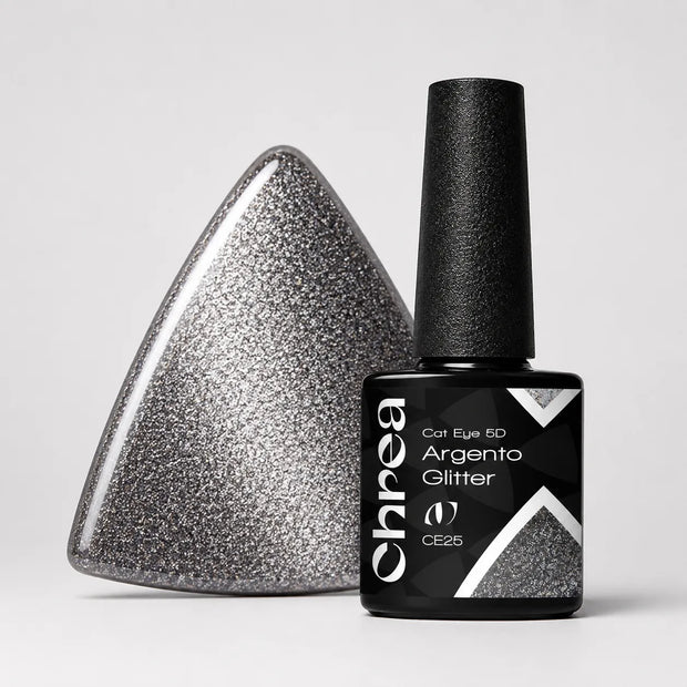 Cat Eye Argento Glitter - Smalto Semipermanente Magnetico Cat Eye