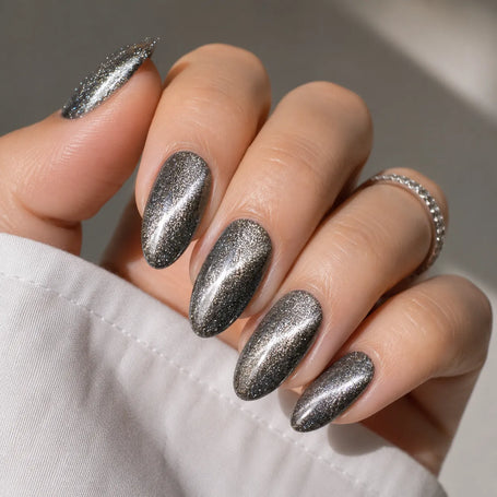 Cat Eye Argento Glitter - Smalto Semipermanente Magnetico Cat Eye